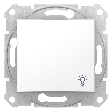 SDN0900121 - Sedna - 1pole pushbutton - 10A light symbol, without frame white, Schneider Electric