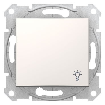 SDN0900123 - Sedna - 1pole pushbutton - 10A light symbol, without frame cream, Schneider Electric