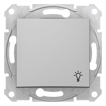 SDN0900160 - Sedna - buton monopolar - 10AX simbol lumina, fara rama aluminiu, Schneider Electric