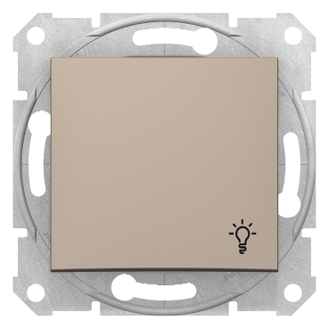 SDN0900168 - Sedna - buton monopolar - 10AX simbol lumina, fara rama titan, Schneider Electric