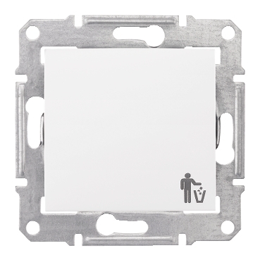 SDN1000121 - Sedna - 1pole pushbutton - 10A trash bin symbol, without frame white, Schneider Electric