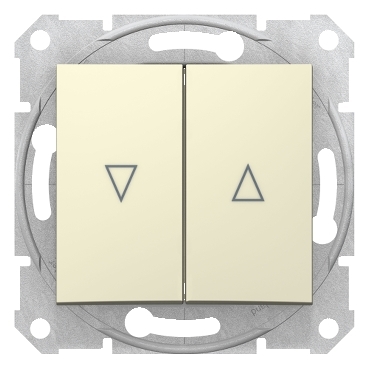 SDN1300347 - Sedna - roller blind switch - 10AX mechanic lock, without frame beige, Schneider Electric