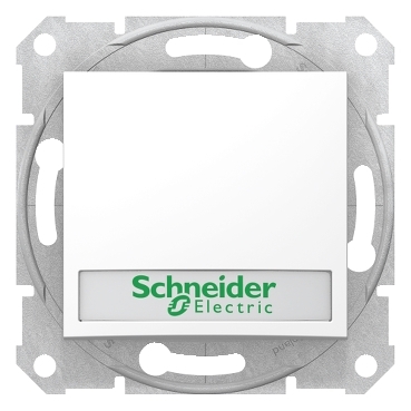 SDN1600321 - Sedna - 1pole pushbutton - 10A label, locator light, without frame white, Schneider Electric
