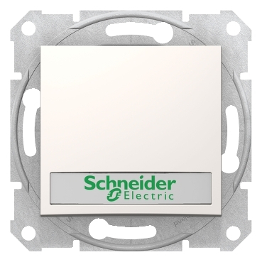 SDN1600323 - Sedna - 1pole pushbutton - 10A label, locator light, without frame cream, Schneider Electric