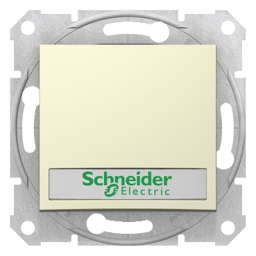 SDN1600347 - Sedna - 1pole pushbutton - 10A label, locator light, without frame beige, Schneider Electric
