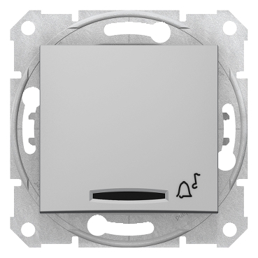 SDN1600460 - Sedna - buton monopolar - 10AX led pozitie, simbol sonerie, fara rama aluminiu, Schneider Electric