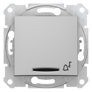 SDN1700160 - Sedna - buton monopolar - 10AX 12V~ led poz., simbol sonerie, fara rama aluminiu, Schneider Electric
