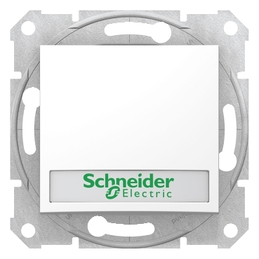 SDN1700421 - Sedna - 1pole pushbutton - 10A 12V~ label, locator light, without frame white, Schneider Electric