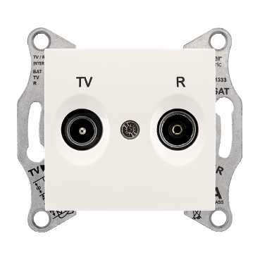 SDN3301323 - Sedna - TV/R intermediate outlet - 8dB without frame cream, Schneider Electric
