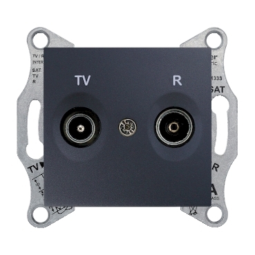 SDN3301370 - Sedna - TV/R intermediate outlet - 8dB without frame graphite, Schneider Electric