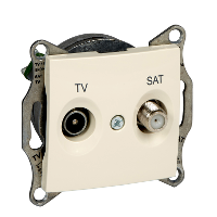 SDN3401247 - Sedna - TV-SAT intermediate outlet - 8dB without frame beige, Schneider Electric