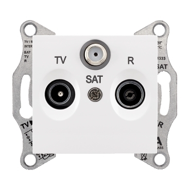 SDN3501221 - Sedna - TV-R-SAT intermediate outlet - 8dB without frame white, Schneider Electric