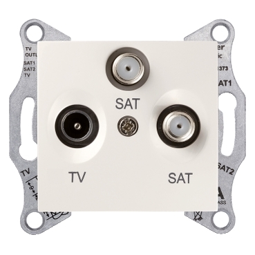 SDN3502123 - Sedna - TV-SAT-SAT ending outlet - 1dB without frame cream, Schneider Electric