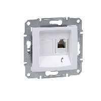 SDN4101121 - Sedna - single telephone outlet - RJ11 without frame white, Schneider Electric