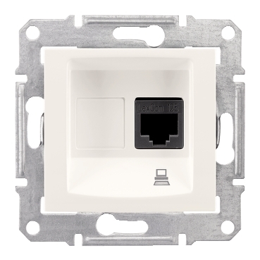 SDN4300123 - Sedna - single data outlet - RJ45 cat.5e UTP without frame cream, Schneider Electric