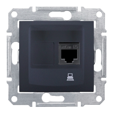 SDN4300170 - Sedna - single data outlet - RJ45 cat.5e UTP without frame graphite, Schneider Electric