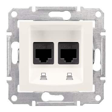 SDN4400123 - Sedna - double data outlet - RJ45 cat.5e UTP without frame cream, Schneider Electric