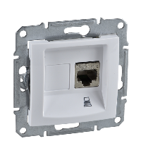 SDN4700121 - Sedna - single data outlet - RJ45 cat.6 UTP without frame white, Schneider Electric