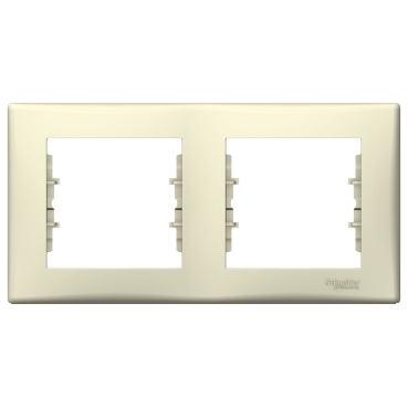 SDN5800347 - Sedna - horizontal 2-gang frame - beige, Schneider Electric