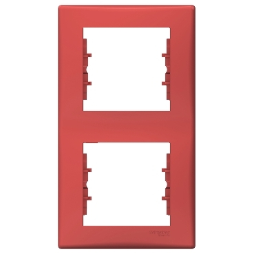 SDN5801141 - Sedna - vertical 2-gang frame - red, Schneider Electric