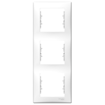 SDN5801321 - Sedna - vertical 3-gang frame - white, Schneider Electric