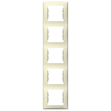 SDN5801547 - Sedna - vertical 5-gang frame - beige, Schneider Electric