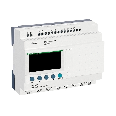 SR2A201E - compact smart relay Zelio Logic - 20 I O - 48 V AC - no clock - display, Schneider Electric