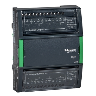 SXWAO8XXX10001 - AO-8 Module: 8 Analog Outputs (0-10VDC or 0-20mA), Schneider Electric
