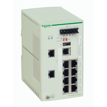 TCSESM103F2LG0 - switch cu management TCP/IP Ethernet ConneXium -8 porturi cupru +2 fibra optica, Schneider Electric