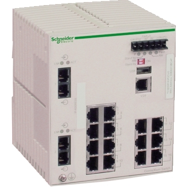 TCSESM163F2CU0 - switch cu management TCP/IP Ethernet - ConneXium - 16 porturi pentru cupru, Schneider Electric
