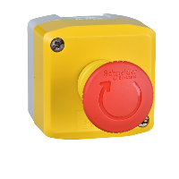 XALK178GH7 - yellow station - 1 red mushroom head pushbutton diam.40 turn to release 1NO+2NC, Schneider Electric