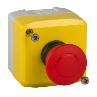 XALK198H7 - yellow station - 1 red mushroom head pushbutton diam.40 push-pull 1NC, Schneider Electric