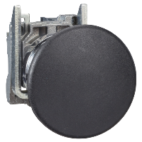 XB4BC21 - Buton complet negru cu capt tip ciuperca  �40 mm,  �22 cu revenire cu arc 1NO
