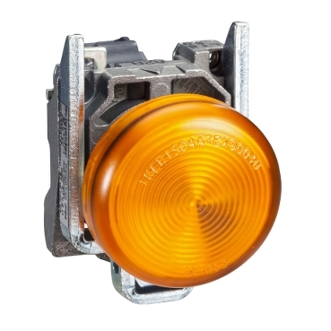 XB4BVG5 - lampa pilot completa portocalie diam.22, lentila simpla, LED integral 110...120 V, Schneider Electric