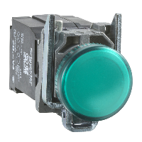 XB4BVM3 - lampa pilot completa verde diam. 22, lentila simpla, cu LED integral 230...240 V, Schneider Electric (multiplu comanda: 5 buc)