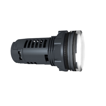 XB5EVB1 - white Monolithic pilot light diam.22 plain lens with integral LED 24V, Schneider Electric