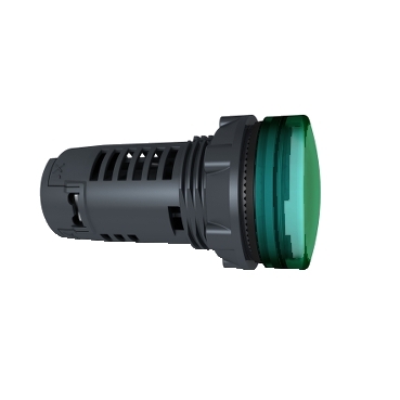 XB5EVB3 - green Monolithic pilot light diam.22 plain lens with integral LED 24V, Schneider Electric