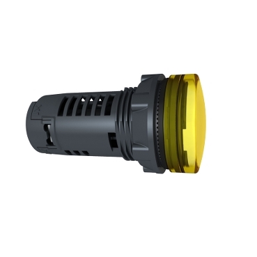 XB5EVB8 - yellow Monolithic pilot light diam.22 plain lens with integral LED 24V, Schneider Electric