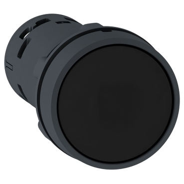 XB7NH21 - black flush pushbutton diam.22 - push push-to-release - 1 NO - screw clamp terminals, Schneider Electric