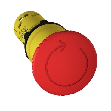 XB7NS8444 - Emergency stop diam. 22 - red - mushroom head diam. 40 mm - turn to release - 2 NC, Schneider Electric