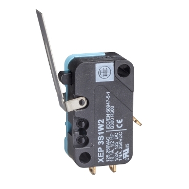 XEP3S2W6B524 - limit. miniatura - cont. forta scazuta - levier plat - cleme marc. cablu 4.8 mm, Schneider Electric