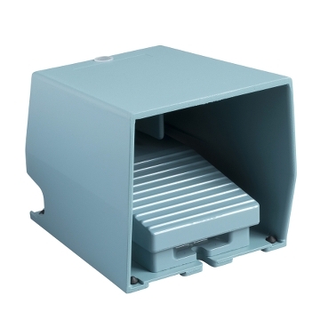 XPEM3112 - single foot switch - IP66 - with cover - metallic - 2 NC + 2 NO - with heel rest, Schneider Electric