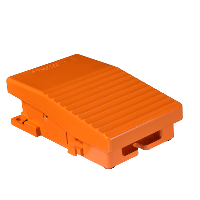 XPER110 - comutator picior simplu - IP66 -fara capac -metalic -portocaliu - 1 NC + 1 NO, Schneider Electric