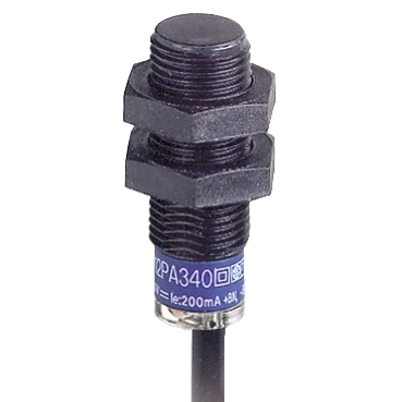 XS4P12PA340 - senzor inductiv XS4 M12 - L 33 mm - PPS - Sn 4 mm - 12...24 V c.c. - cablu 2 m, Schneider Electric