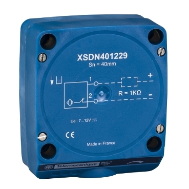 XSDN401229 - inductive sensor XSD - form D flat - Sn 40 mm - screw clamp terminals, Schneider Electric