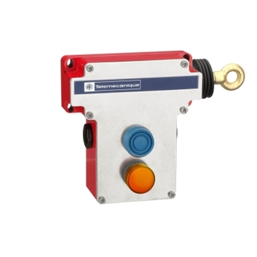 XY2CE1D297 - simple stop rope pull switch - reset by flush push-button, Schneider Electric