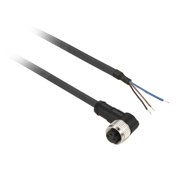 XZCP0266L2 - mama - diam. 8 mm - 3-pini - conector precablat cu cot - cablu 2 m, Schneider Electric