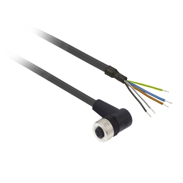 XZCP1264L5 - mama - M12 - 5-pini - conector precablat cu cot - cablu 5 m, Schneider Electric