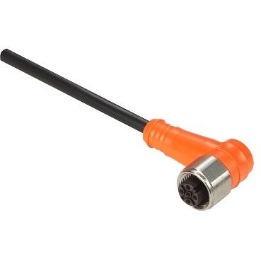 XZCPA1241L2 - pre-wired connectors XZ - elbowed female - M12 - 4 pins - cable PVC 2m, Schneider Electric