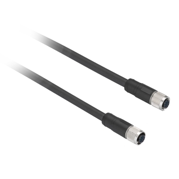 XZCPV1141L10 - pre-wired connectors XZ - straight female - M12 - 4 pins - cable PVC 10m, Schneider Electric
